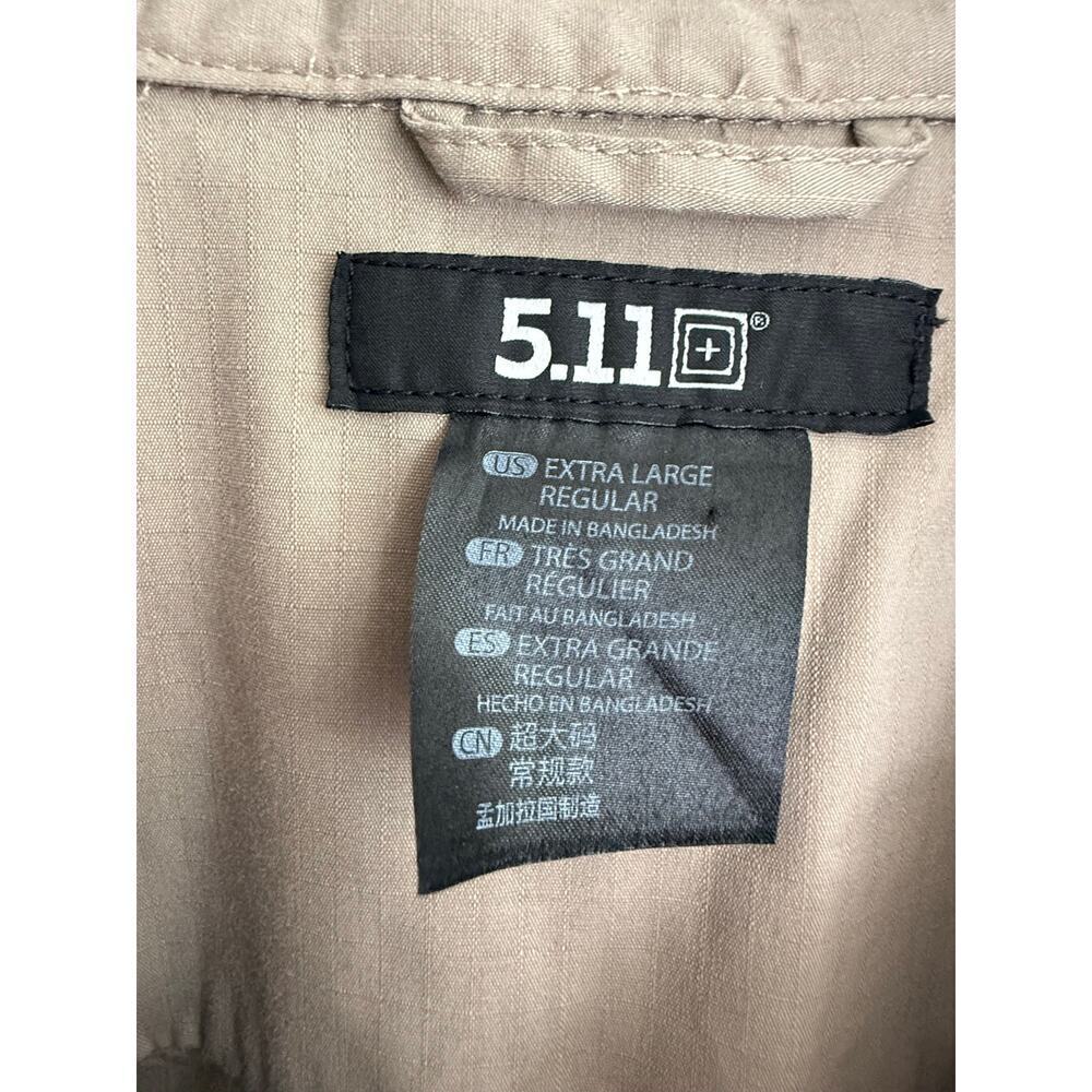 5.11 Tactical Button Up Shirt Mens XL Tan Long Sleeve Utility Outdoor Workwear - Picture 6 of 11